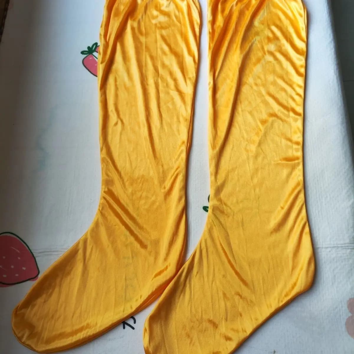 Men's Mid Socks Gloss Ice Silk Covers Yellow Collants One Size Male Socks