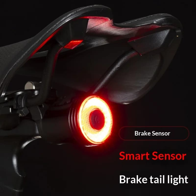 Bicycle Tail Light Intelligent Smart Brake Sensing Bike Taillight Type-C Charging Night Cycling Warning Light Bike Accessories