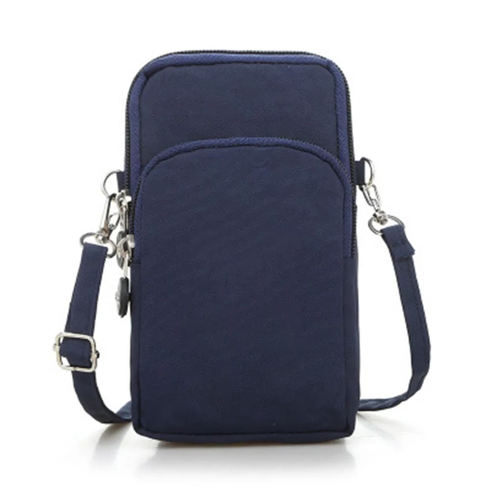 Waterproof nylon shoulder strap phone wallet with multiple pocket for most mobile phones running universal casual sports