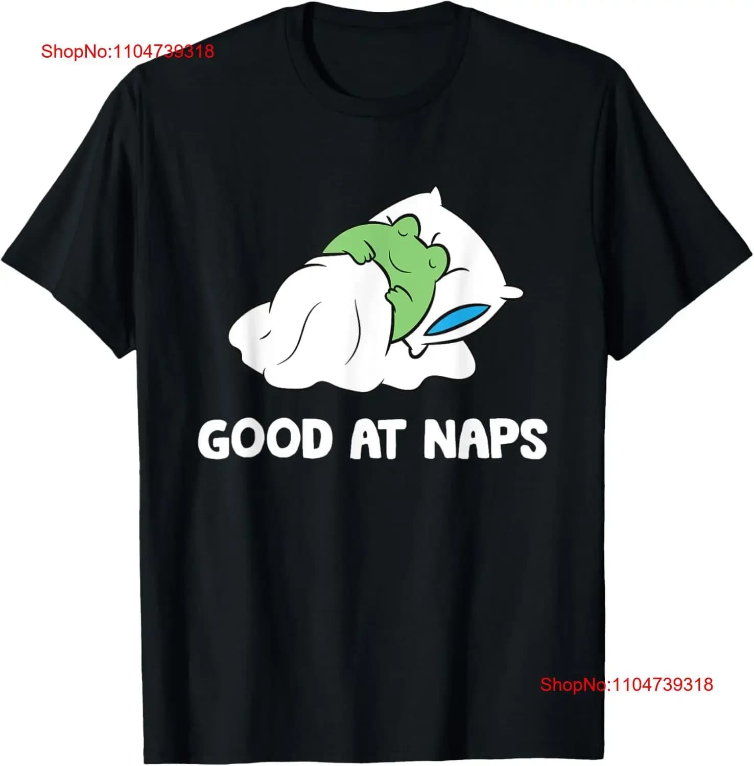 Sleeping Frog Good At Naps Maglietta del pigiama per pisolino Maglietta vintage traspirante lavata per l'uso quotidiano unisex comoda allungata