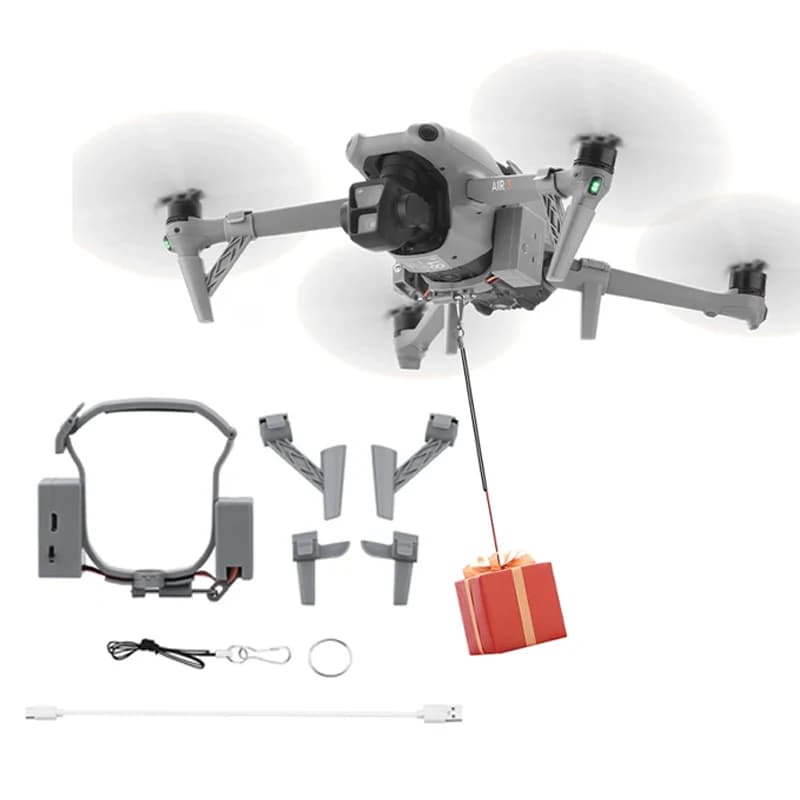 BRDRC Sistema Airdrop per DJI Air 3/Air 3S Lanciatore a sgancio rapido per la pesca Regali di matrimonio Accessori di salvataggio per droni