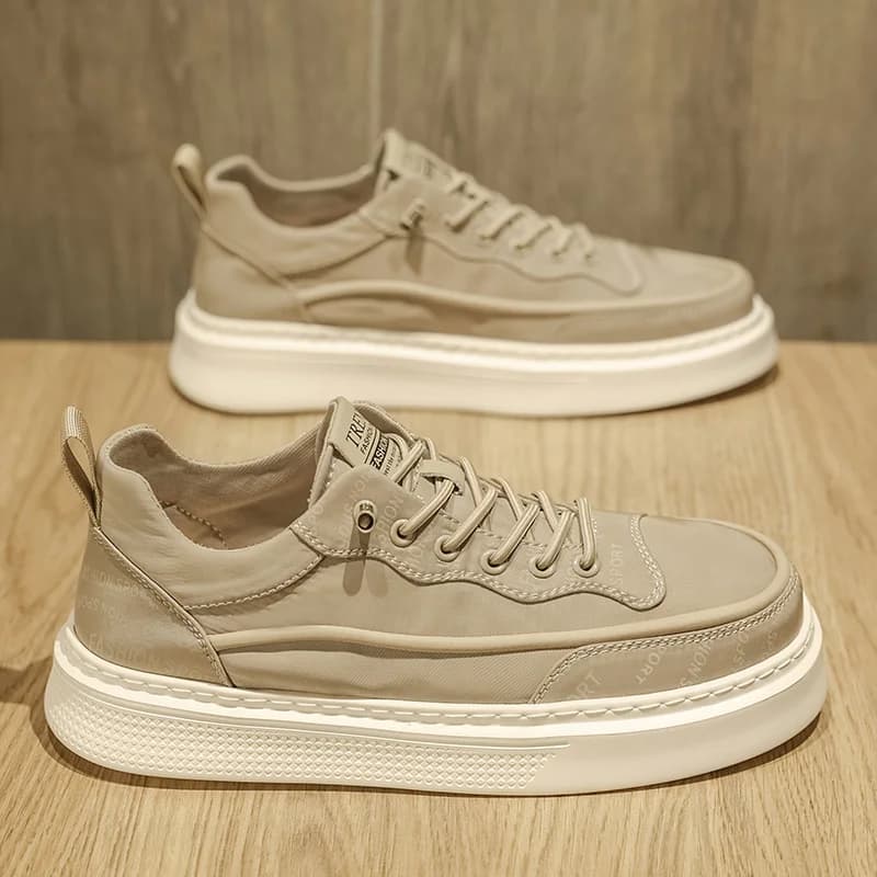 Men's Wide Plus Last Large Size Thick Sole Plate Shoes Lazy Two-Wear Lace-Up Daily Commuting Casual Trend Board Shoes