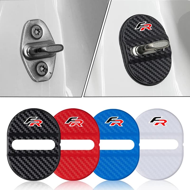 Silicone Car Door Lock Buckle Protection Cover Elastic For Seat FR Leon Ibiza Altea Exe Mk2 Mk3 Alhambra Decoration Accessories