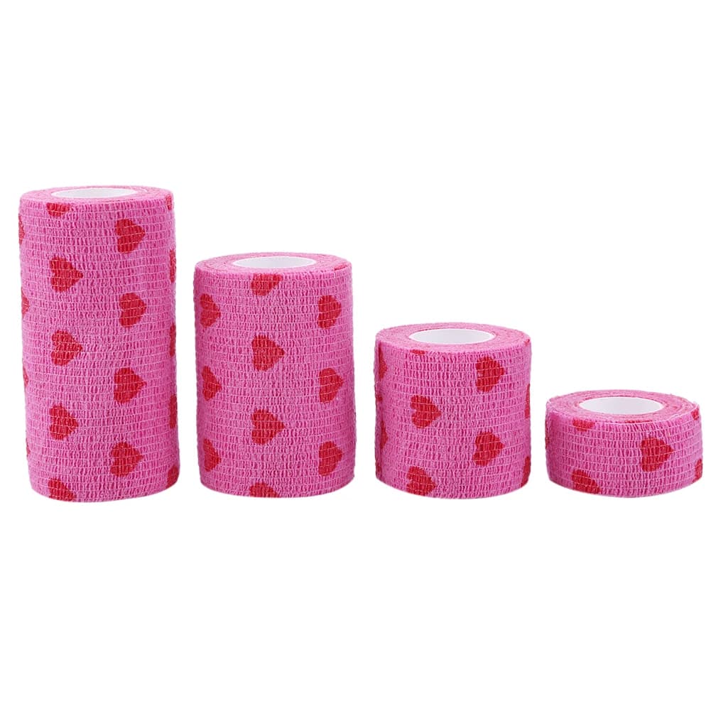 Benda Medica per Cani e Gatti a Forma di Cuore Rosso, Benda di Pronto Soccorso Non Tessuta, Pratica, Bella ed Ecologica, Elastoplast per Animali Domestici