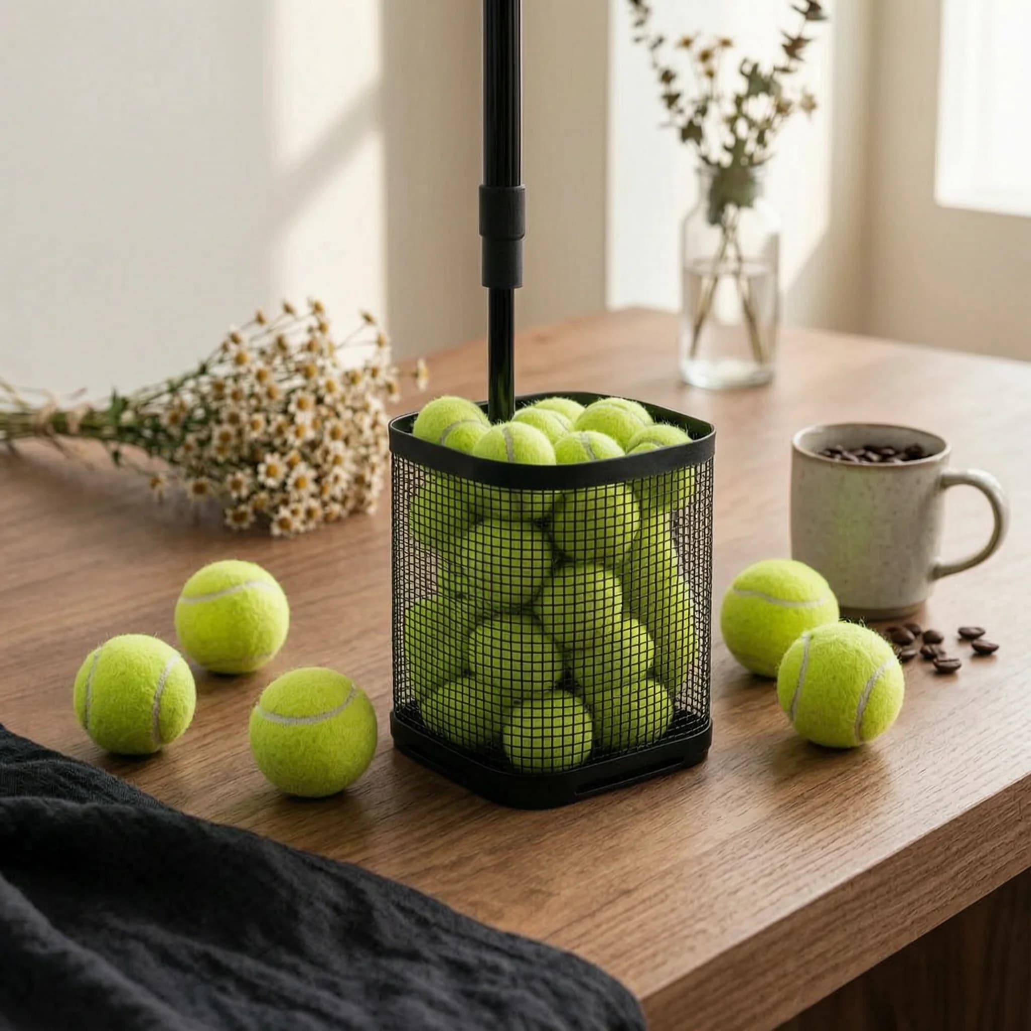 Pickleball Tennis Ball Picker Large Capacity Retractable Ball Picker Basket Pickleball Retriever Basket Ergonomic Sports Gear