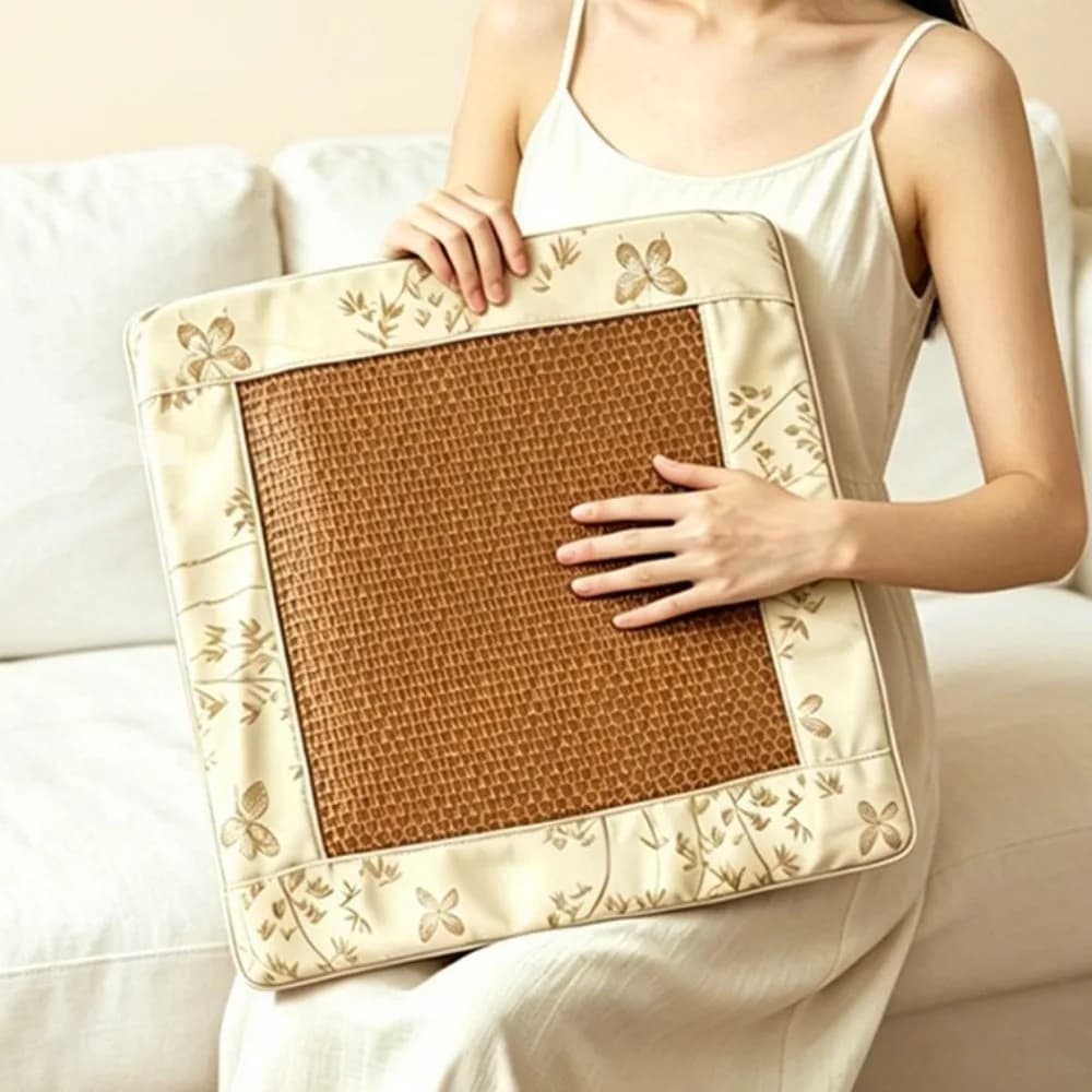 Comfort Thickened Summer Cooling Mat Japanese Style Non Slip Chair Pad Soft Breathable Window Pad Car