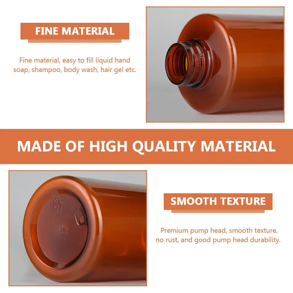 Set di 4 Flaconi Premium Ricaricabili per Shampoo con Erogatori a Pompa Liscia per Sapone Liquido, Bagnoschiuma, Gel per Capelli, Casa, Bagno, Hotel