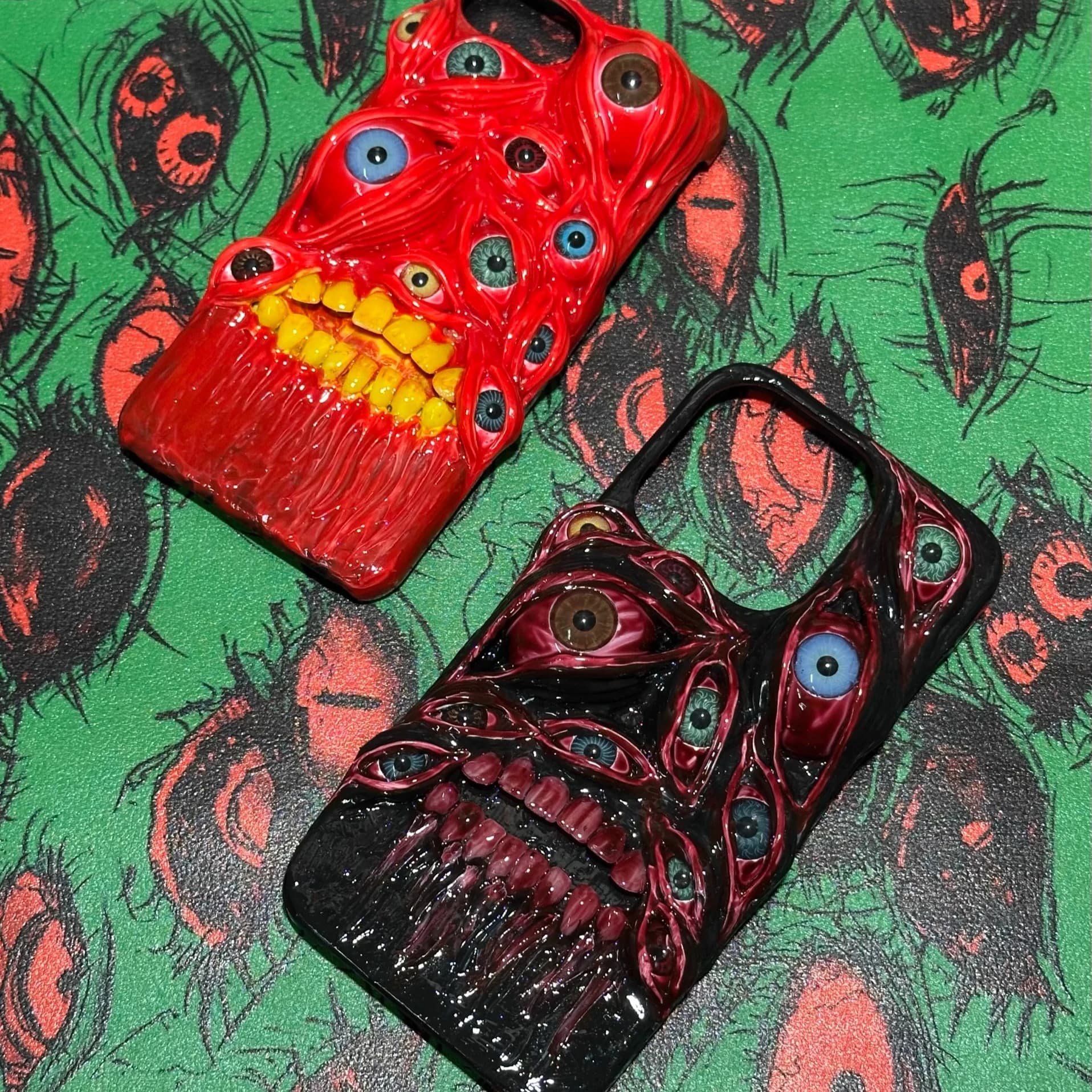 4072 3D Cthulhu Eye Demon Teeth Horror Custodia per telefono per iPhone Huawei Xiaomi Redmi 5G Universale antiurto protettiva sottile