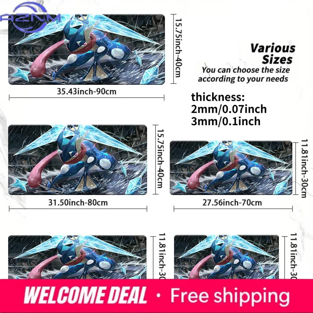 Tappetino da Gioco Greninja Water Shuriken TCG Antiscivolo Lavabile per Scrivania