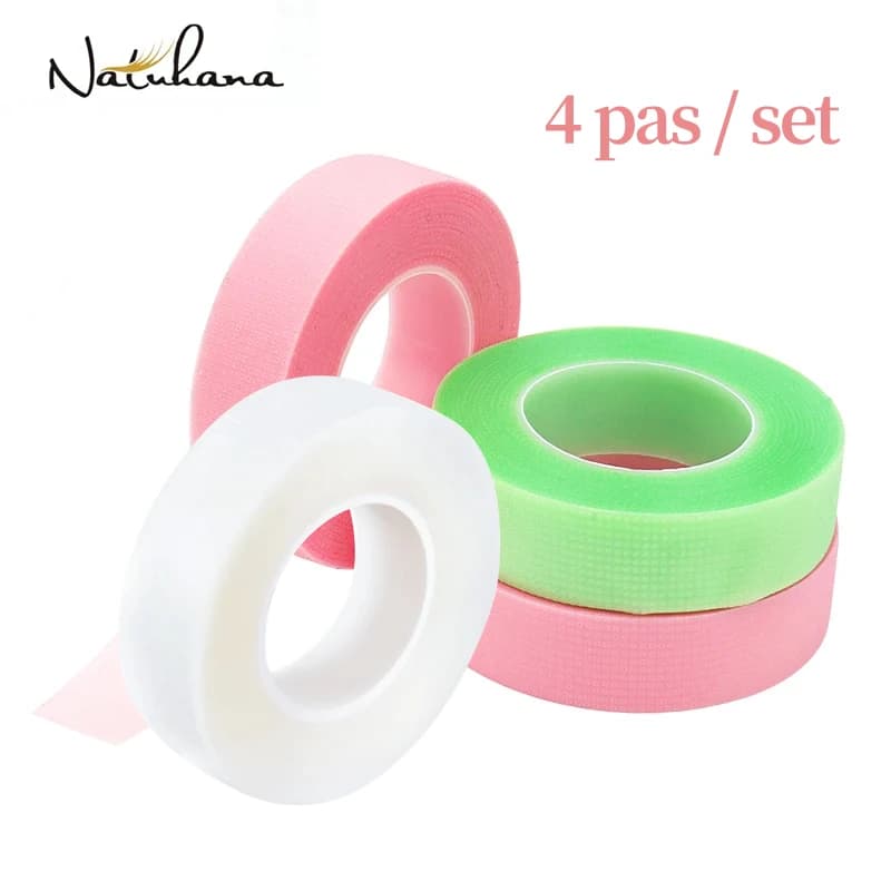 4 pezzi rosa verde trasparente nastro di estensione delle ciglia finte PE Anti-allergia facile Tear Eye Gel Tapes per strumenti di nastro per il trucco degli occhi