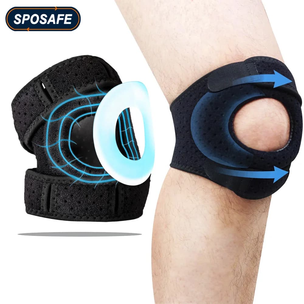 Supporto per Ginocchio con Fascia per Tendine Rotuleo e Cuscinetto in Gel, per Dolore al Ginocchio, Artrite, Tendinite, Lesioni al Menisco, Stabilizzatore per Ginocchio
