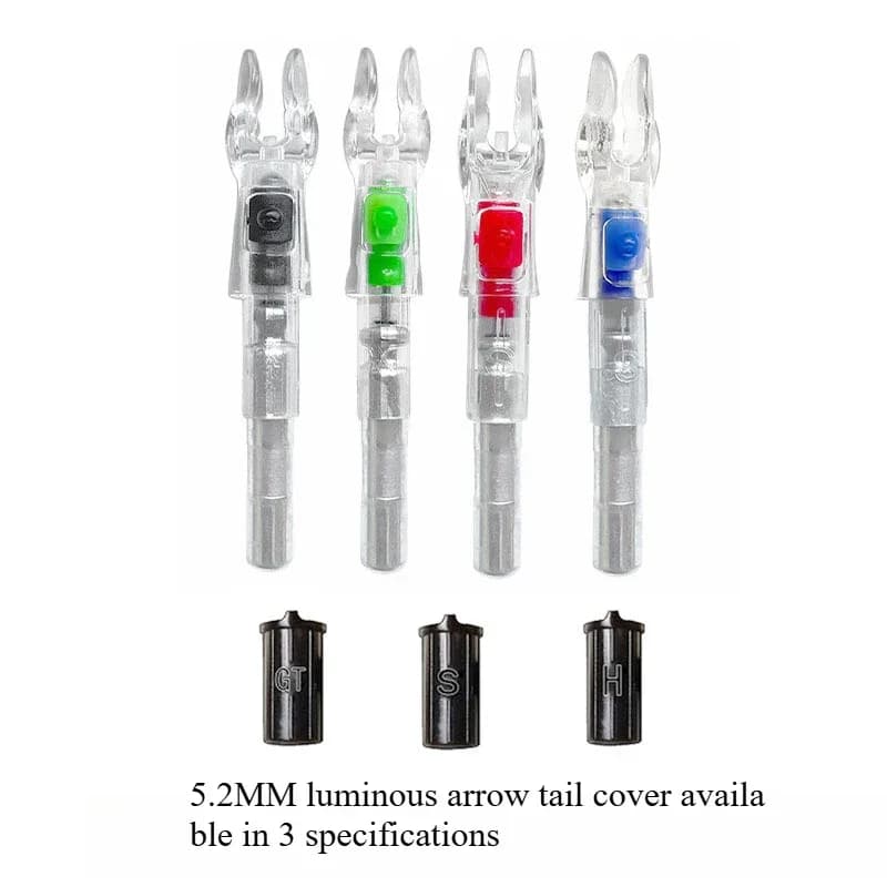 5.2mm Bow and Arrow Luminous Tail with Tail Cover LED Tail with Switch Night Vision Automatic Luminous Arrow Support Universal