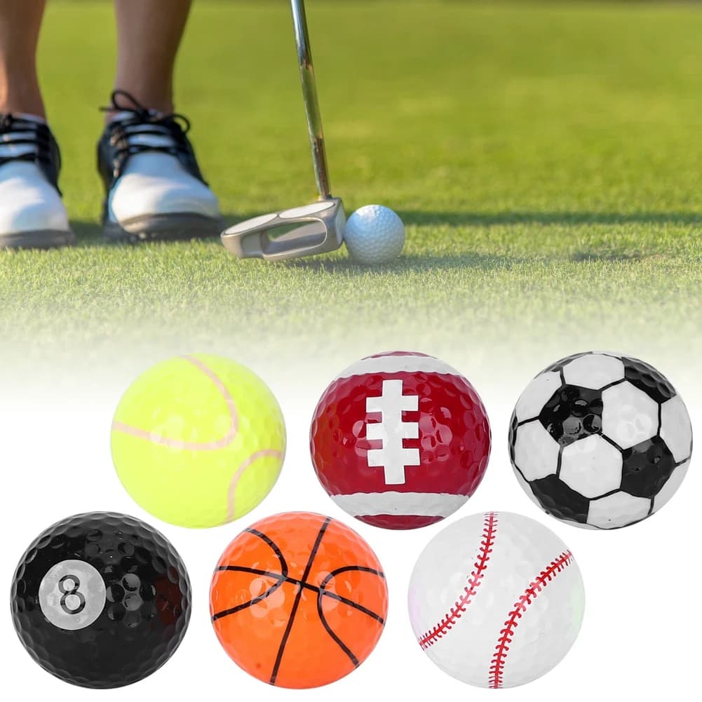 6 pezzi doppie palline da Golf allenamento regalo sportivo pratica gamma di guida novità divertimento per golfista bambini colorato cartone animato carino Indoor