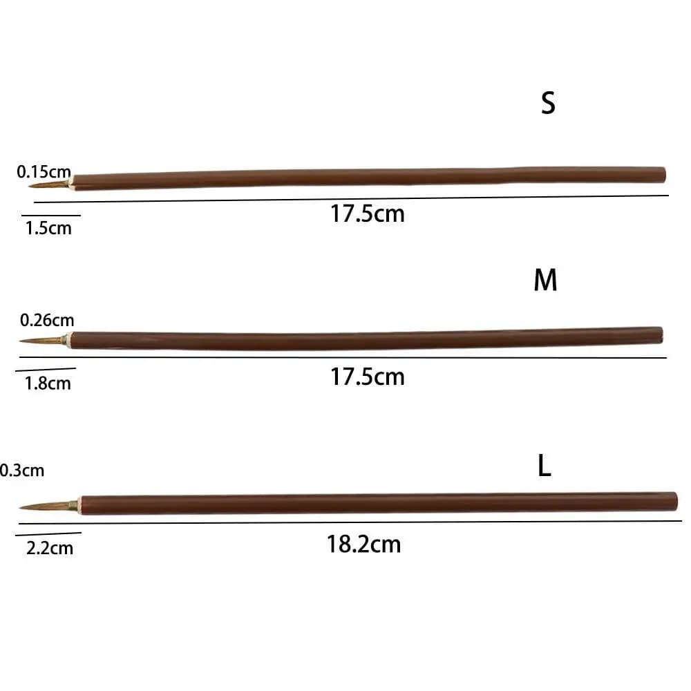 3pcs/set Weasel Hair Art Stationery Paint Brush Brush Pen Calligraphy Brush Hook Line Pen