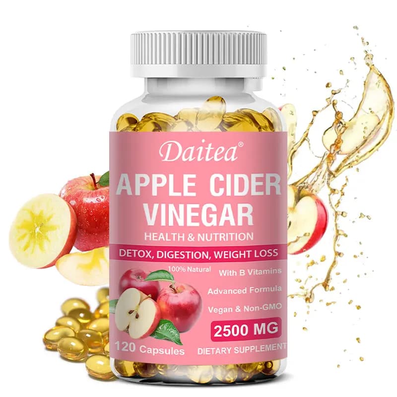 Detox sleeve vinegar suplement, cleans, supports digestive health and helps weight management, 120 capsules