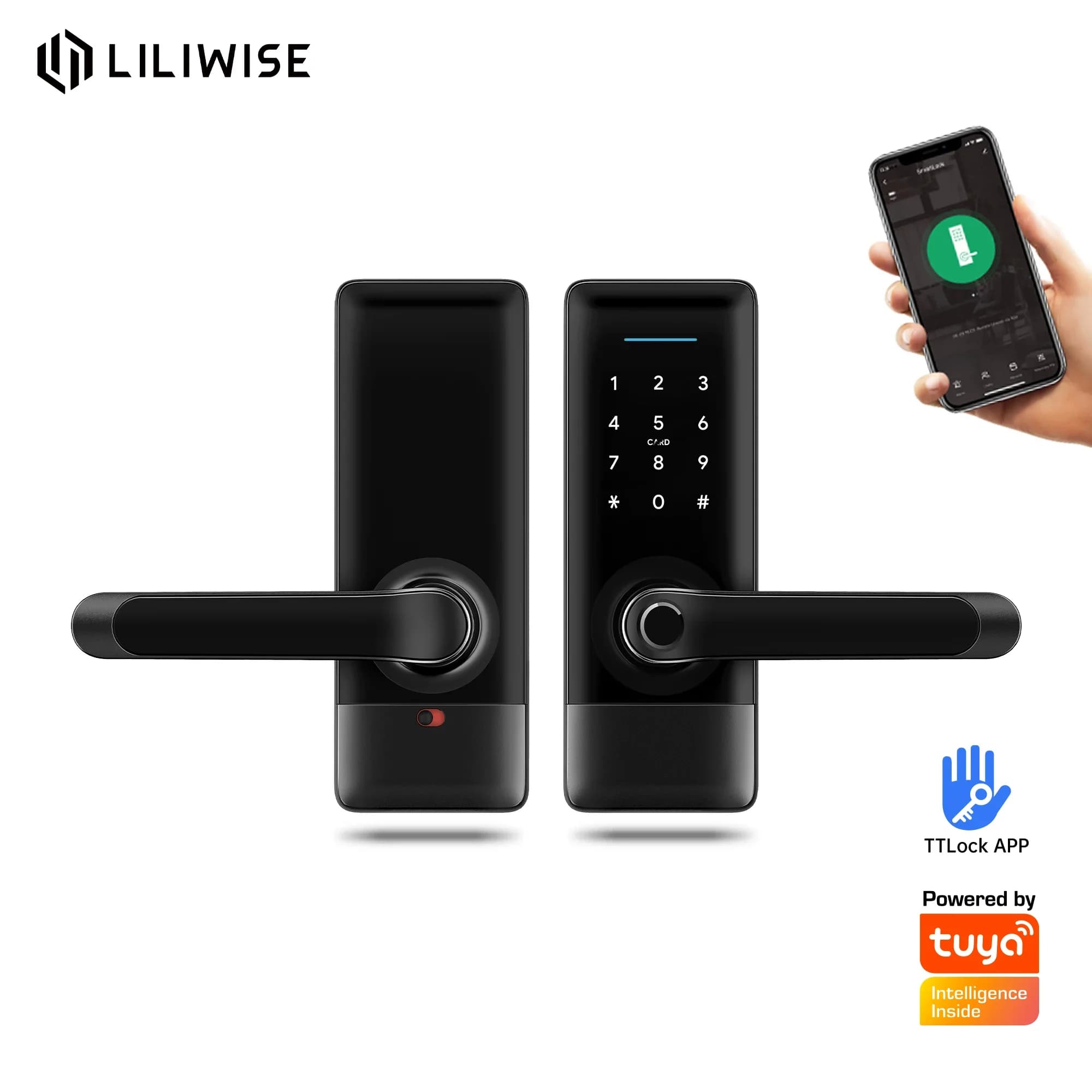 Liliwise Serratura intelligente per impronte digitali ad alta sicurezza WIFI BLE APP Serratura intelligente digitale per progetto Airbnb e appartamento Condo