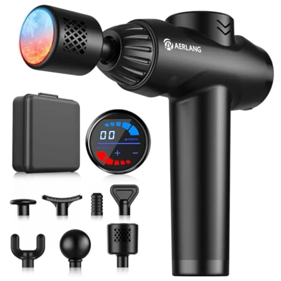 Massage Gun with Hot/Freddo Function, Massage for Deep Fabrics, Back and neck, to relieve Muscular Pain, Portable Percussion Massage