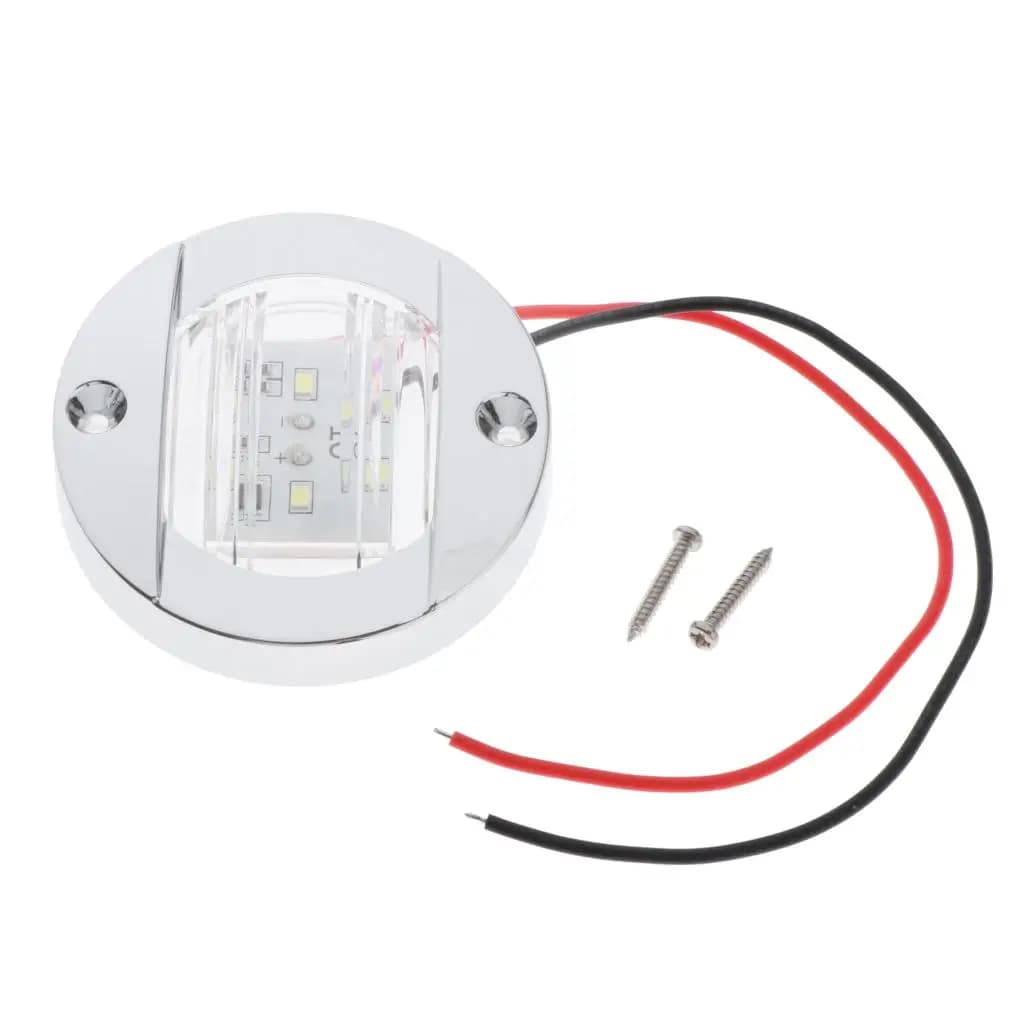 Luci di poppa a LED per barche Lampade di navigazione per ancoraggio 12V 3" Montaggio su poppa cromato