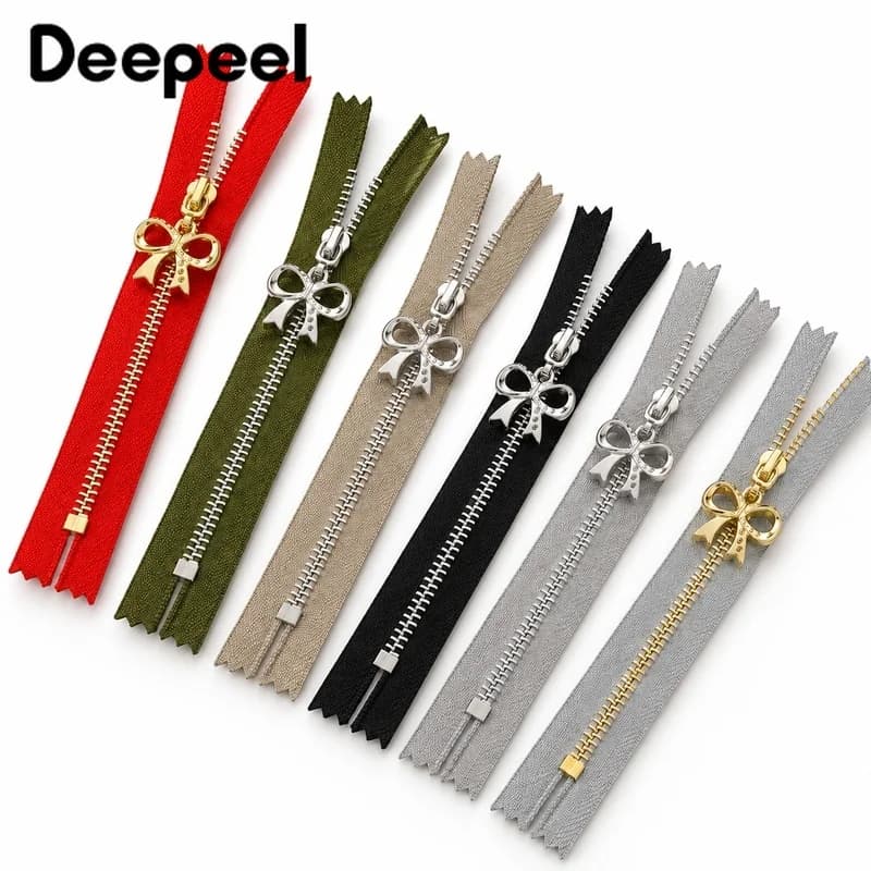 5Pcs 3# 15-70cm Metal Zippers for Clothes Bag Garment Zipper Closure Jacket Coat Decor Zips Repair Kits DIY Sewing Accessories