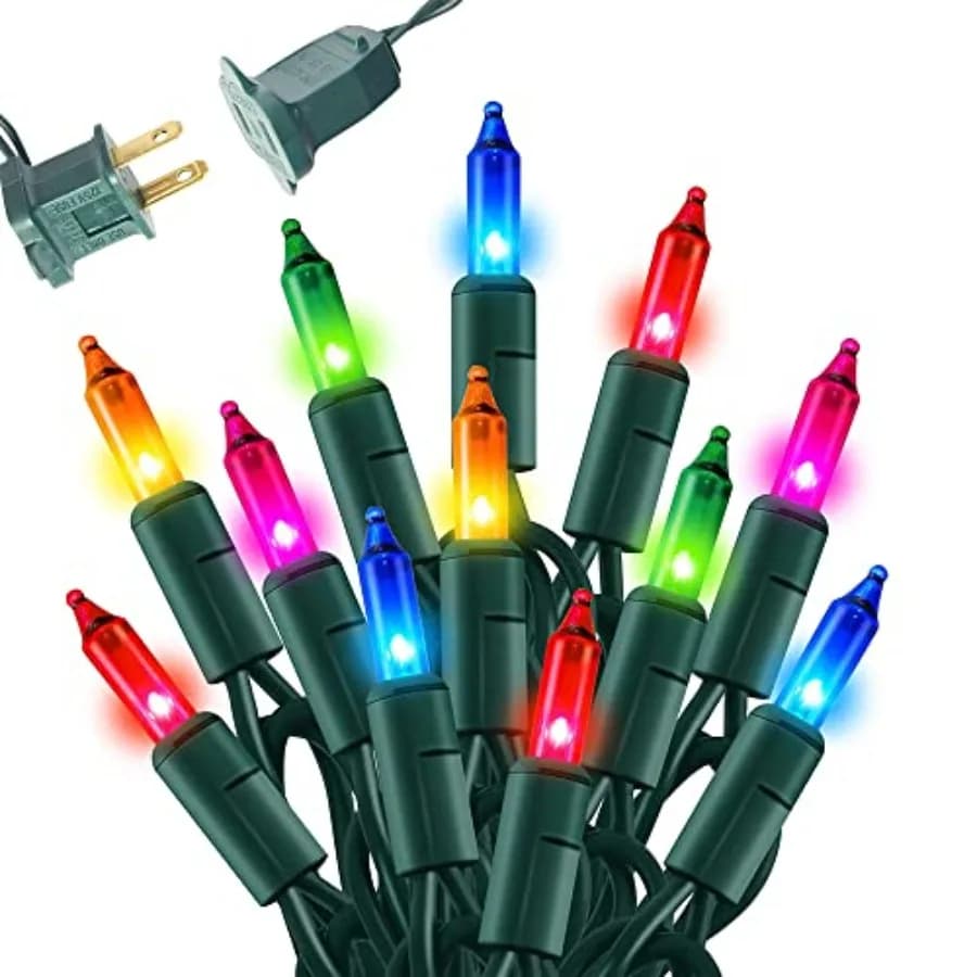 Multi-Colored Christmas Mini String Lights, 20Feet Incandescent Waterproof Fairy Lights Plug in, Connectable Christmas Decorati