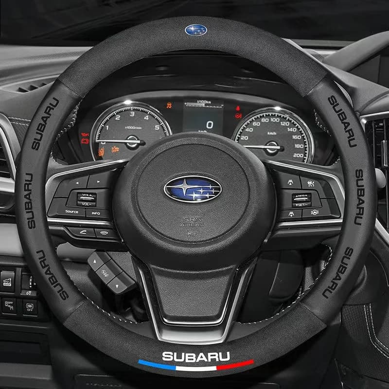 3D Scamosciata Leather Cover with Anti-slip Logo for Subaru STI Brz Wrx Xv Ascent Forester Outback Impreza Legacy