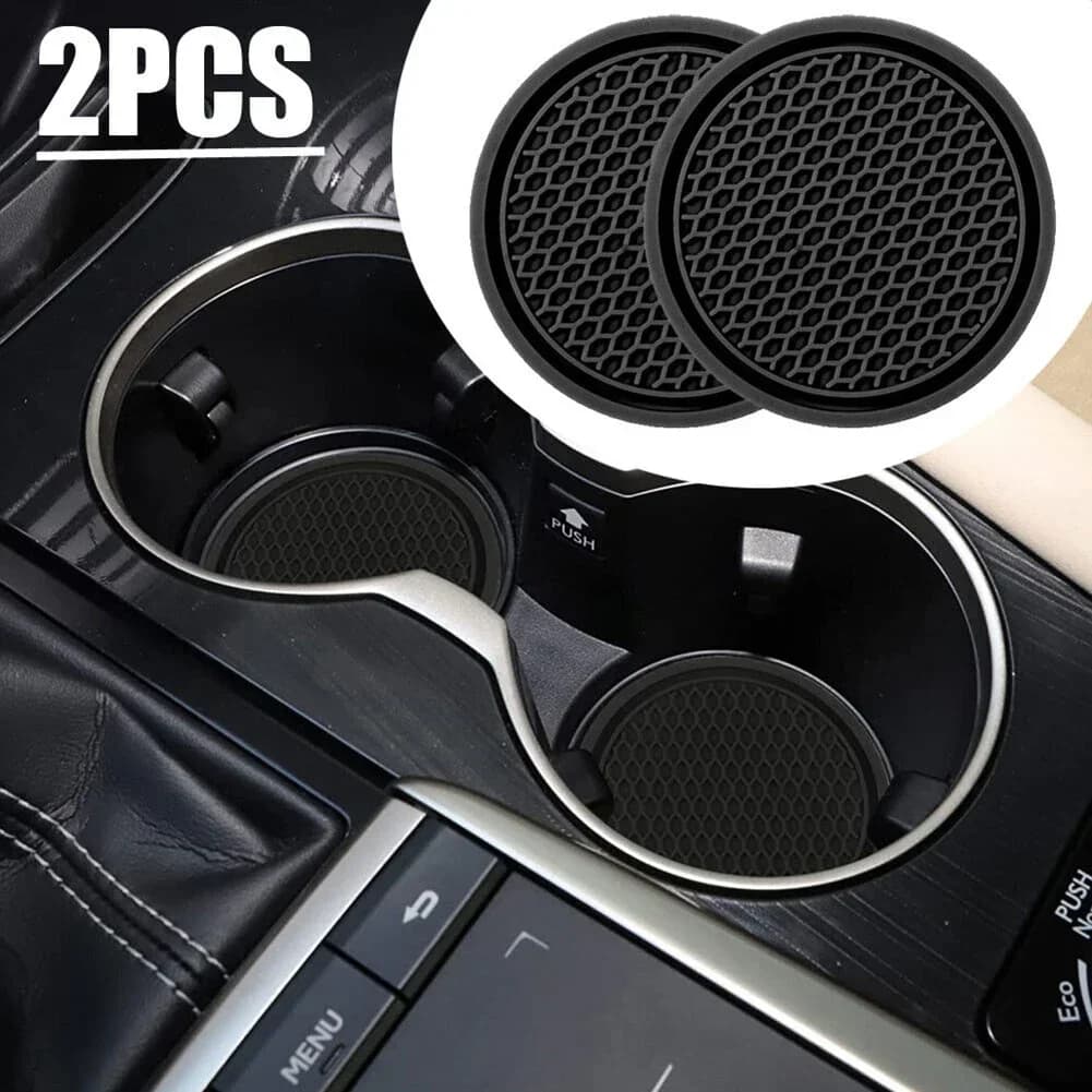 2 pieces of black car racks, anti-slip inserts, interior accessories for most cups