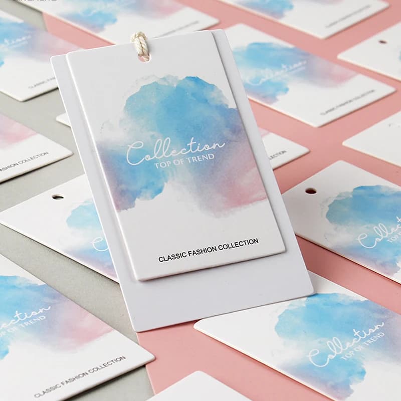 Personalizzazione dell'abbigliamento femminile Etichetta del negozio Personalizza il tuo logo Certificato Abito da sposa Borsa 700g 300g carta artistica un set di due