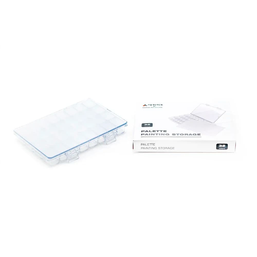 ArtSecret Transparent Paint Storage Palette Box 32 Wells Airtight Stay Wet for Watercolor Gouache Acrylic and Oil Paint