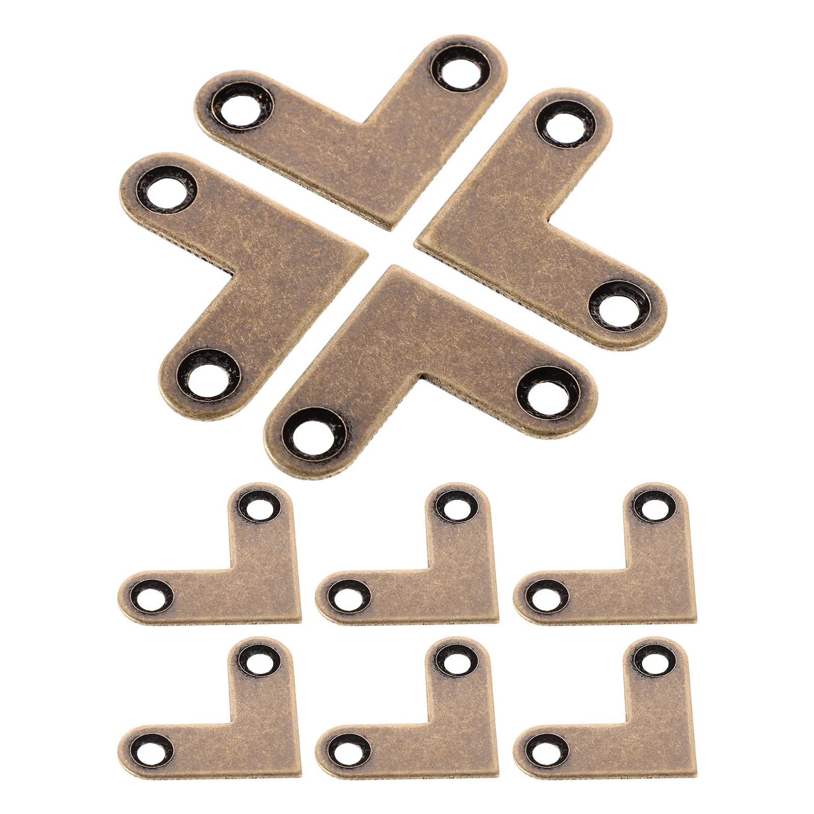 Staffe angolari decorative in rame da 10 pezzi, spesse, per supporto mobili, cornici e specchi - Staffa a forma di [specificare forma, se applicabile]