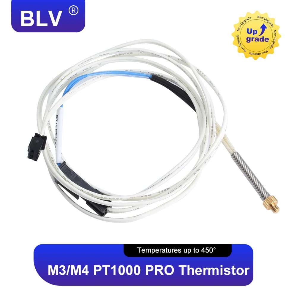 BLV ® Cartuccia termistore PT1000 Pro Sensore di temperatura a vite M3 M4 Temperatura elevata 450 ℃ Stampante 3D