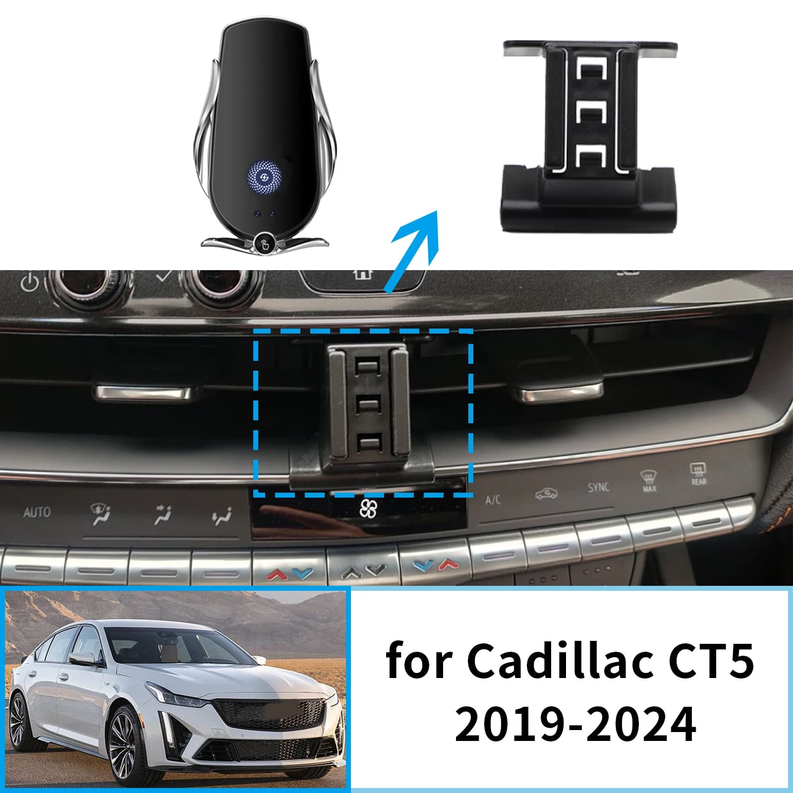 Car mobile phone support for Cadillac CT5 2019 2020 2021 2022 2023 2024 GPS bracket Navigation support Car accessories