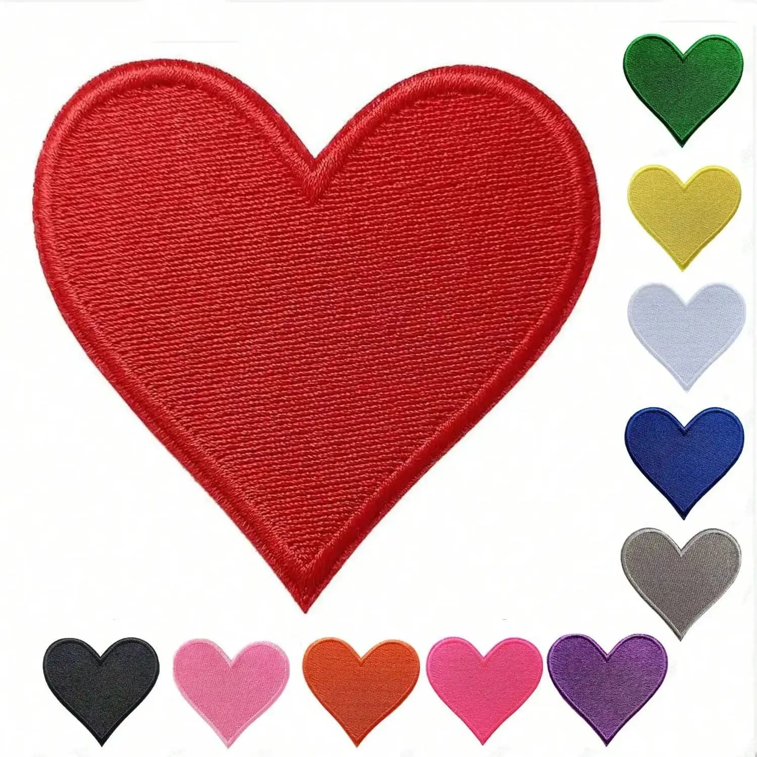 1 pezzo di toppe termoadesive a forma di cuore, graziose toppe ricamate termoadesive/cucire per abbigliamento, giacche, cappelli, zaini, jeans.