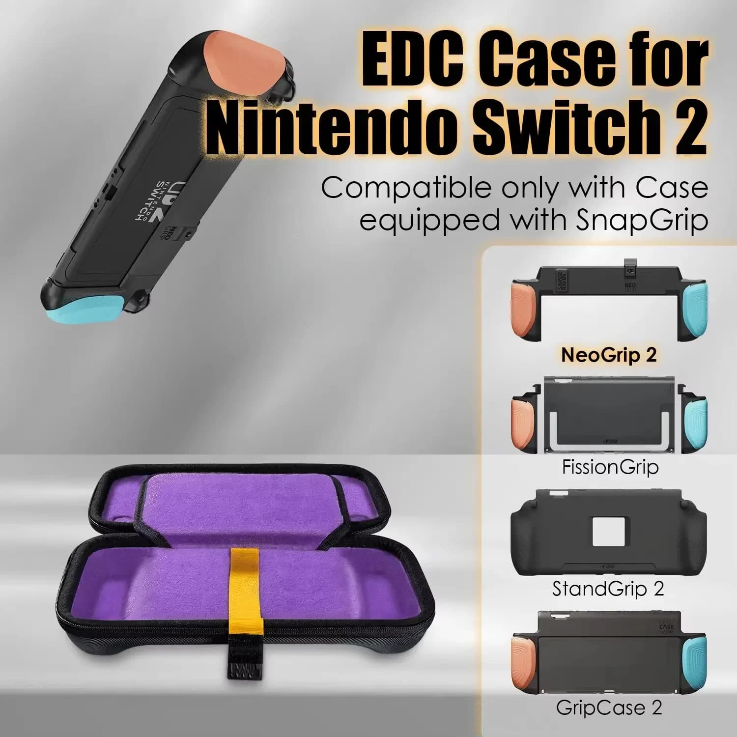 Custodia EDC Savage Raven di Skull & Co. per Nintendo Switch 2, Borsa da Trasporto Rigida Portatile per Console di Gioco NS2 4