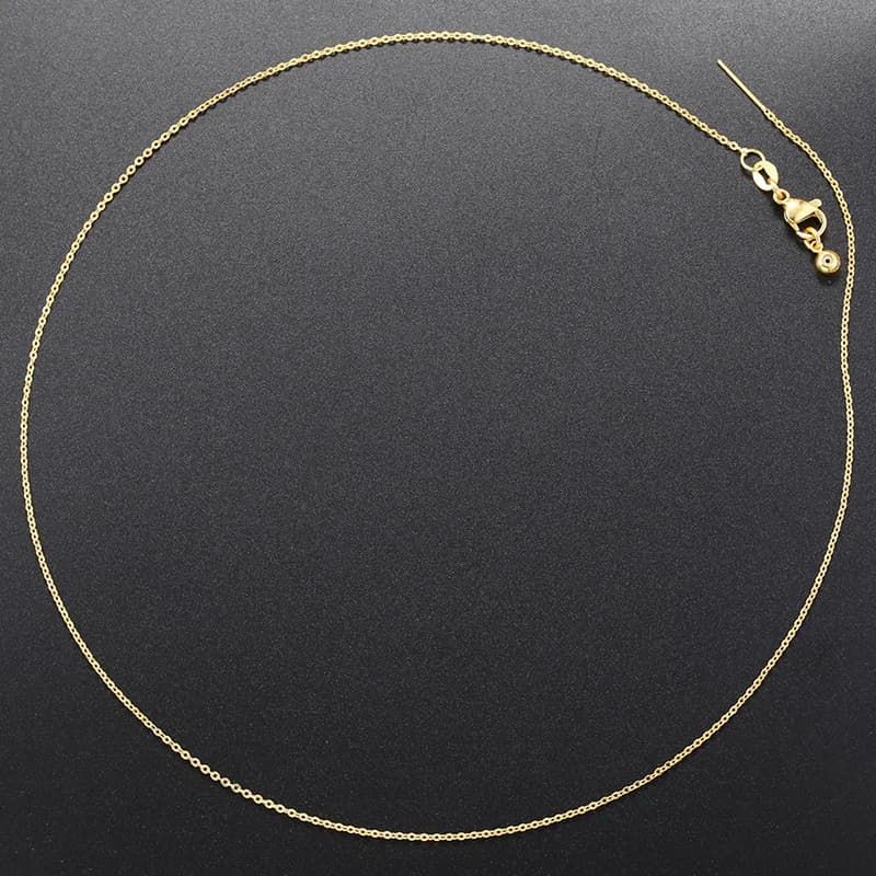 2Pcs/lot,Delicate 1 mm Chain Necklace Fine with Pin Brass Women's Handmade Necklace Jewelry Accessories Wholesale:VL368