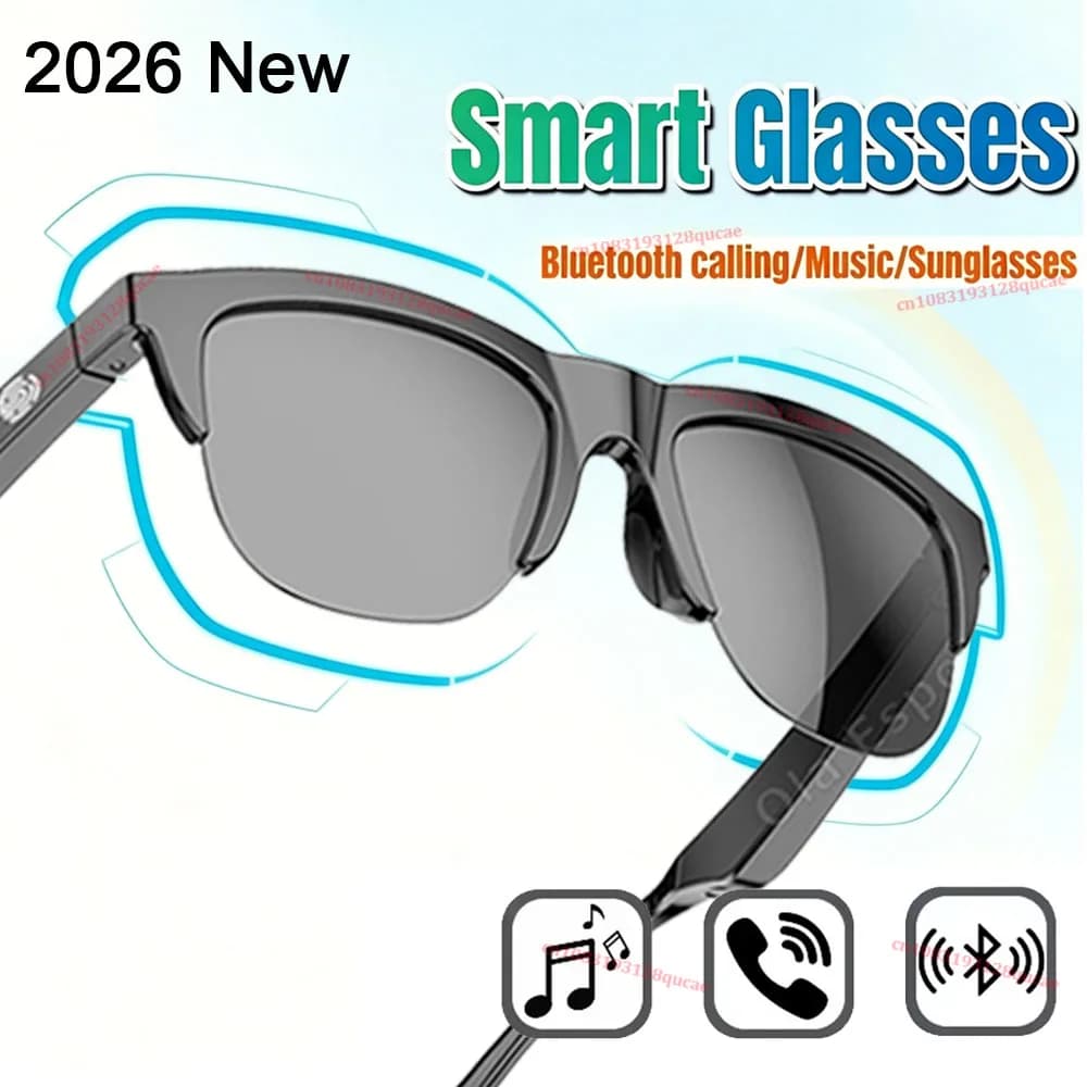 Nuovi Occhiali Intelligenti 2026 con Bluetooth per Conversazione, Ascolto Musica e Controllo Touch, Occhiali da Sole Smart Wireless per Uomo e Donna