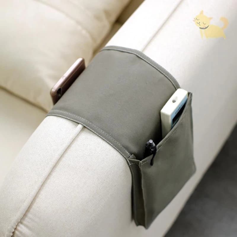Borsa portaoggetti da comodino in lino di cotone Organizer borsa da scrivania per letto divano TV telecomando borsa da appendere Organizer per riporre le tasche del supporto del letto
