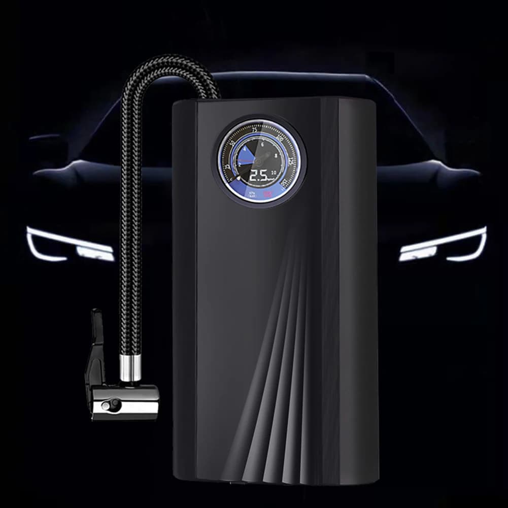 Compressore d'Aria Elettrico 12V, Gonfiatore Portatile Rapido per Pneumatici, Pompa Elettronica Gonfiabile per Auto con Accendisigari