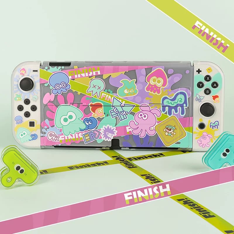 Matte Anime Protective Cover Shell For Nintendo Switch 2/Switch Ole Game Console Colorful Splatoon Hard Case Full Body Protector