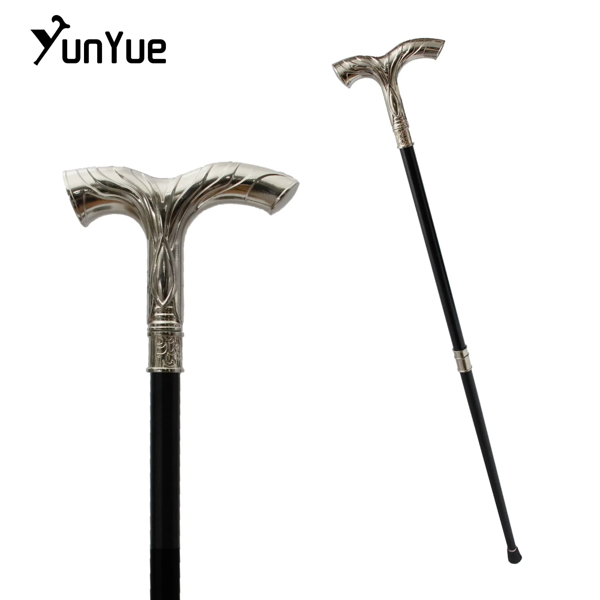 Fashionable walking stick with white stripes Elegance gentildonna Decorative Printer Movie clips Cospaly Walking stick Trekking stick 93 cm