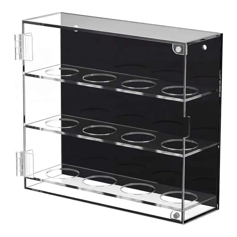 Espositore da parete per palline da golf in acrilico ABHS, porta palline da golf a 3 livelli, scatola trasparente per 12 palline