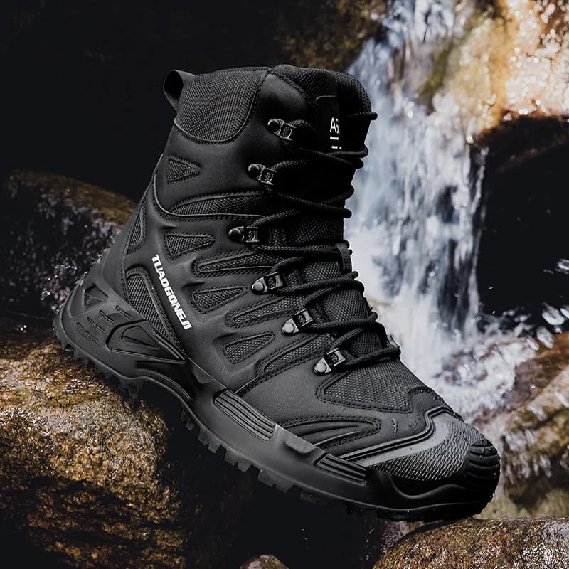 Scarponi da trekking da uomo per il comfort all'aperto Sneaker antiscivolo resistente all'usura da uomo con suola in gomma Scarpe da trekking comode e traspiranti