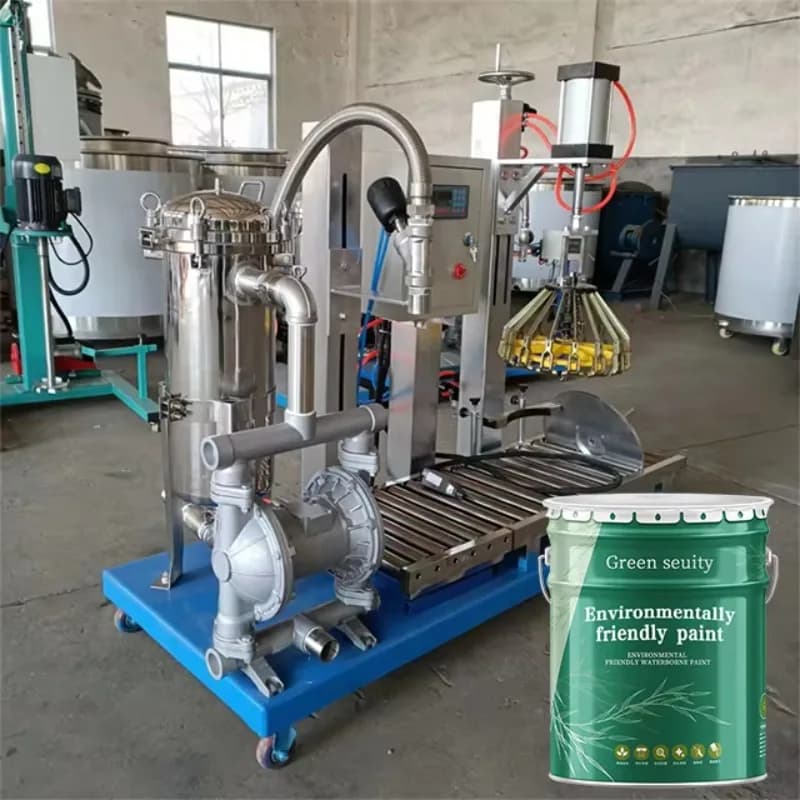 5kg 60kg Pneumatic Lifting Automatic Filler Barrel Fill Device Oil Paint Filling Machine With Lid Pressing