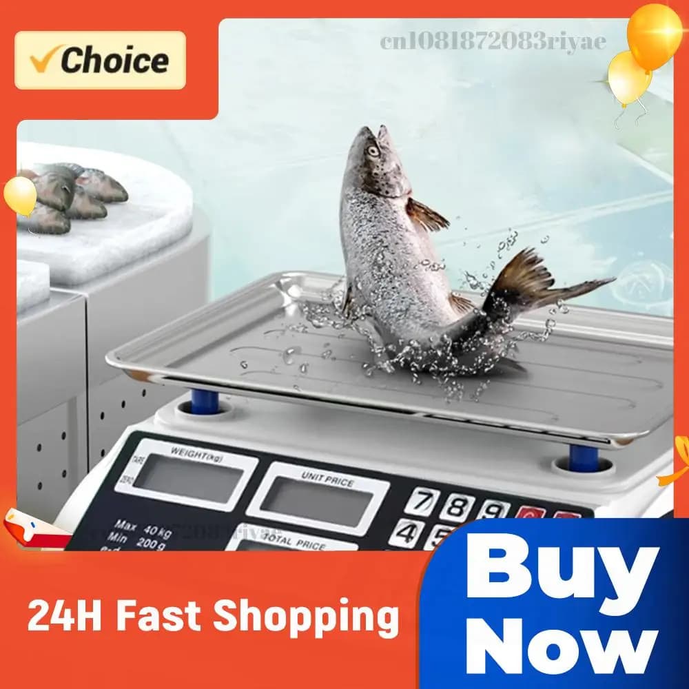 Electronic Balancing 40kg/1g Counter with Stainless Steel Plate, Waterproof, For Vegetable