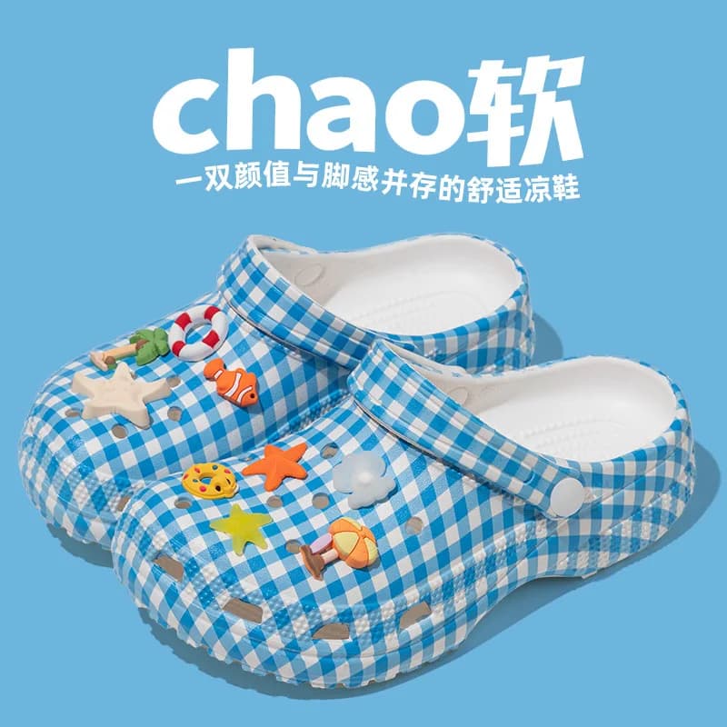 Ciabatte da donna a righe Ocean Wind Hole, antiscivolo e resistenti all'usura, leggere, comode e traspiranti.
