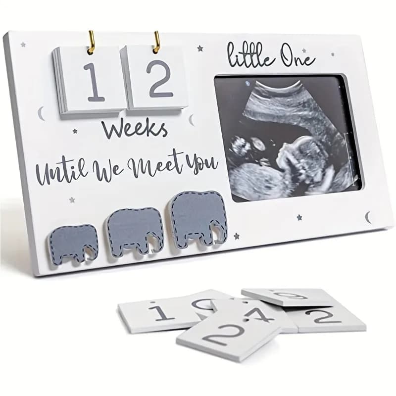 Cornice con sonogramma, cornice per foto ad ultrasuoni con settimane per il conto alla rovescia del bambino Annuncio del bambino Decorazione della scuola materna Regalo per donne incinte