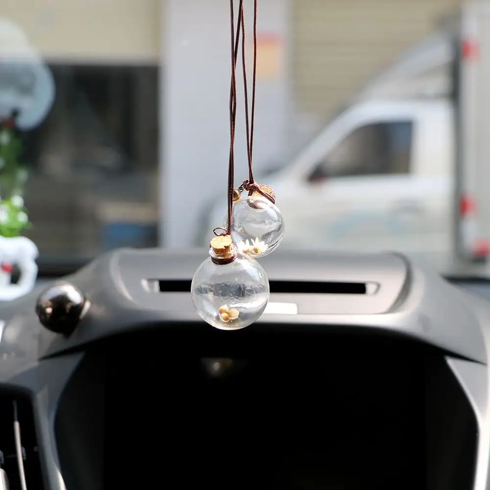 Deodorant for Auto perfume bottle with flower for essential oils ornament automatic perfume pendant empty bottle hanging Car-styling