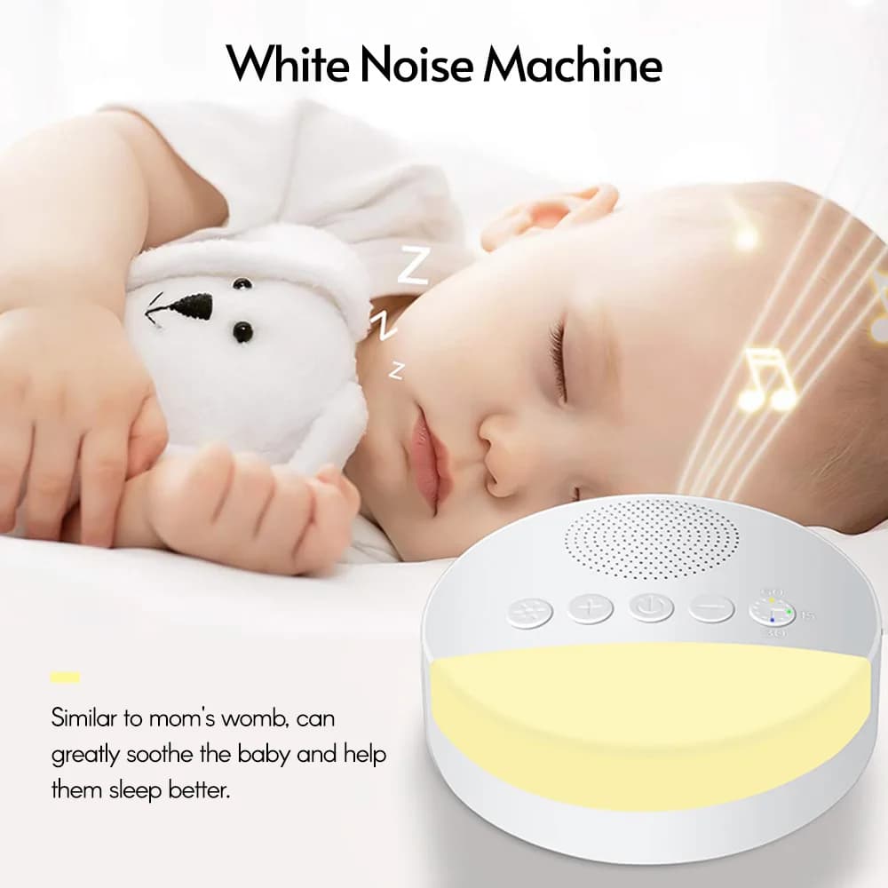 Baby White Noise Machine Sleeping Machine With Rechargeable Time Switching via USB Sound Reader for Baby Sleep Noise Reader with Night Light Timer