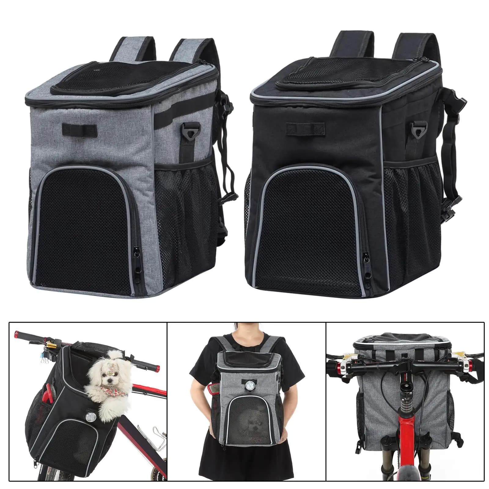 Borsa per cesto per bici per cani borsa per trasportino per animali domestici ventilata borsa portatile per ciclismo all'aperto borsa per animali domestici per animali domestici