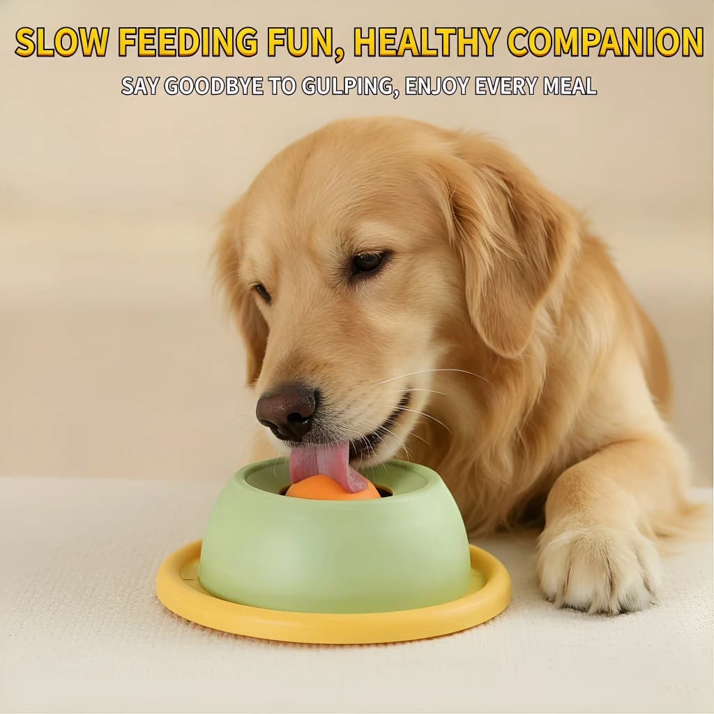 Dispositivo Interattivo per Alimentazione Lenta di Animali Domestici, Dispenser di Snack per Cani e Gatti, Ciotola Antiscivolo di Grado Alimentare con Base Antiscivolo