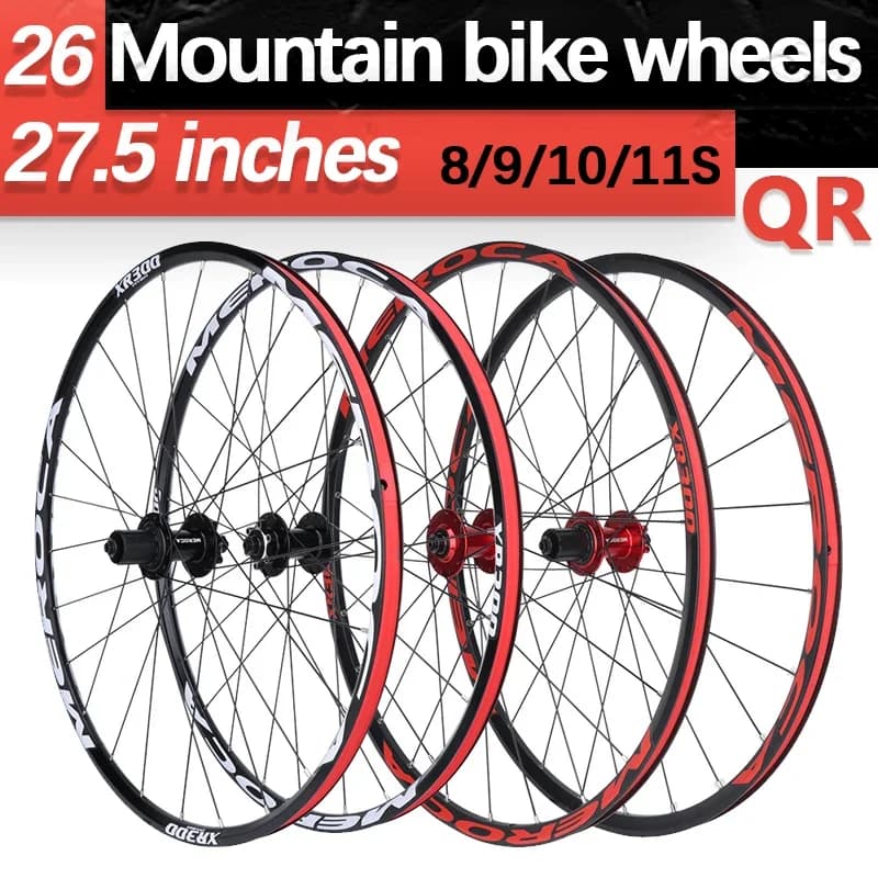 Ruote per bicicletta ultraleggere 26 27 5 Set di ruote MTB 24 32 fori 135 QR 5 nottolini 120 Suono Freno a disco Ruote per mountain bike